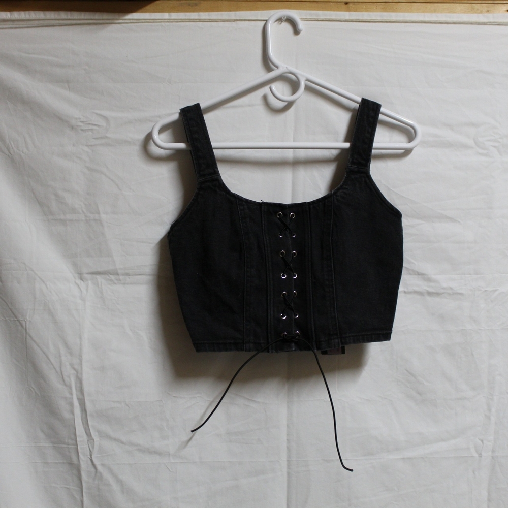 Wild Fable Black Sleeveless Crop Tank Top